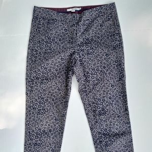 Boden Gray Leopard Print Dress Ankle Pants Size 6 R
